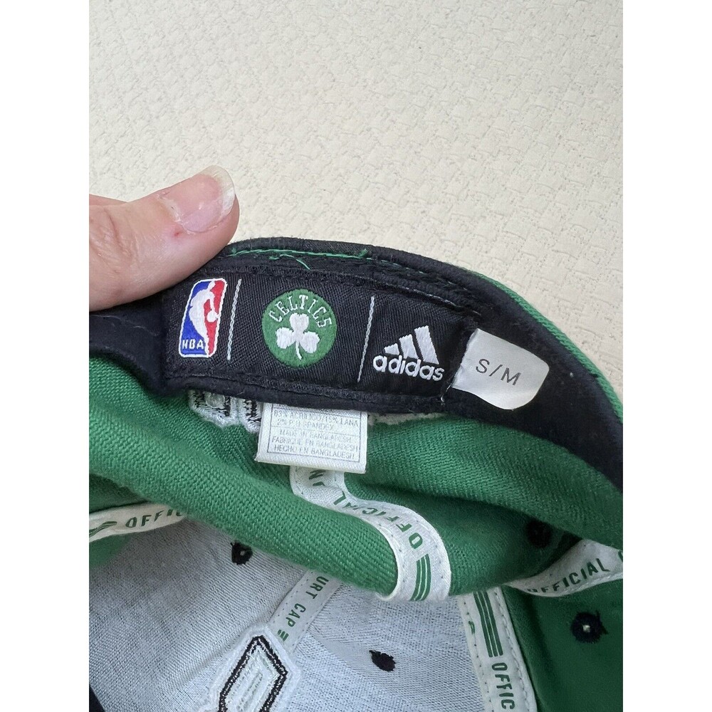 Boston Celtics Baseball Hat Adidas Flatbrim Flex Fit Climalite On Court | S/M - Picture 9 of 11